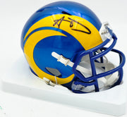 Aaron Donald Autographed Los Angeles Rams Flash Blue Speed Mini Helmet Beckett BAS Witness #4W544970
