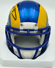 Aaron Donald Autographed Los Angeles Rams Flash Blue Speed Mini Helmet Beckett BAS Witness #4W544970