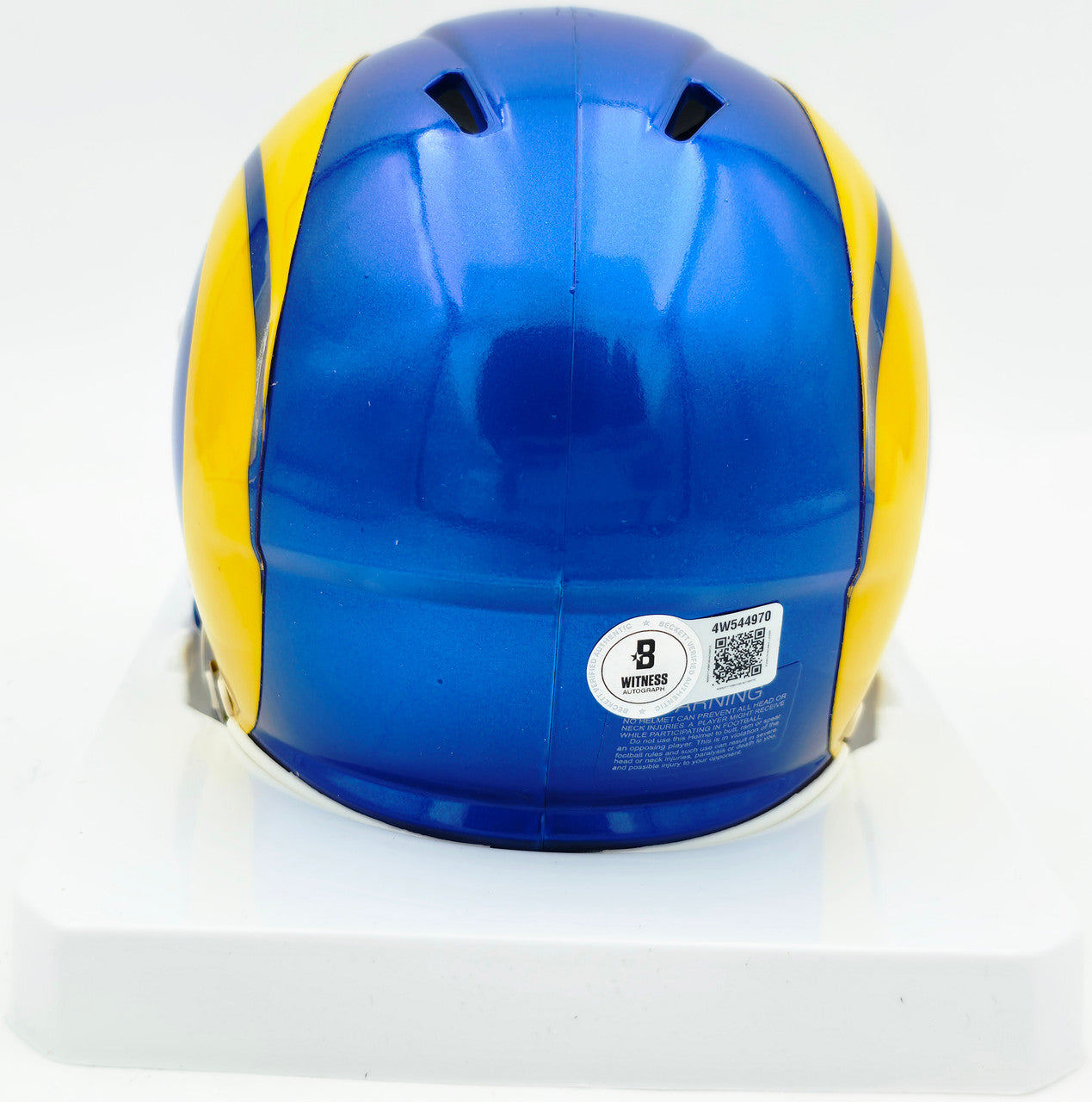 Aaron Donald Autographed Los Angeles Rams Flash Blue Speed Mini Helmet Beckett BAS Witness #4W544970