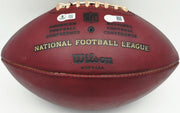 Barry Sanders Autographed Official NFL Leather Game Prepped Football Detroit Lions (Smudged) Beckett BAS QR #BN17300