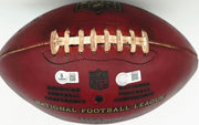 Barry Sanders Autographed Official NFL Leather Game Prepped Football Detroit Lions (Smudged) Beckett BAS QR #BN17300