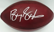 Barry Sanders Autographed Official NFL Leather Game Prepped Football Detroit Lions (Smudged) Beckett BAS QR #BN17299
