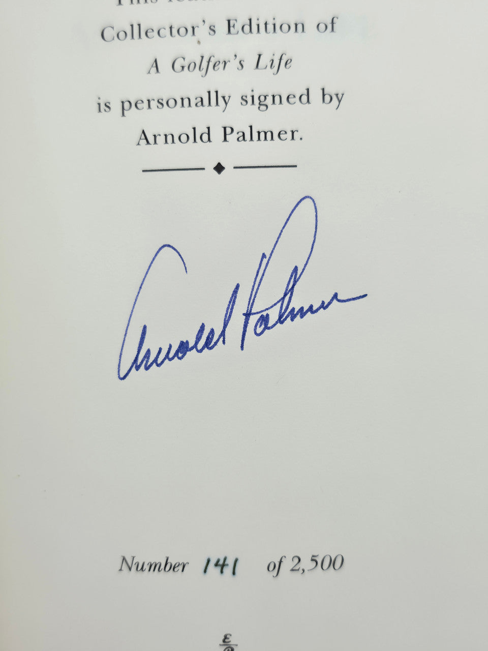 Arnold Palmer Autographed Easton Press A Golfer's Life Book #141/2500 PSA/DNA #AP86787