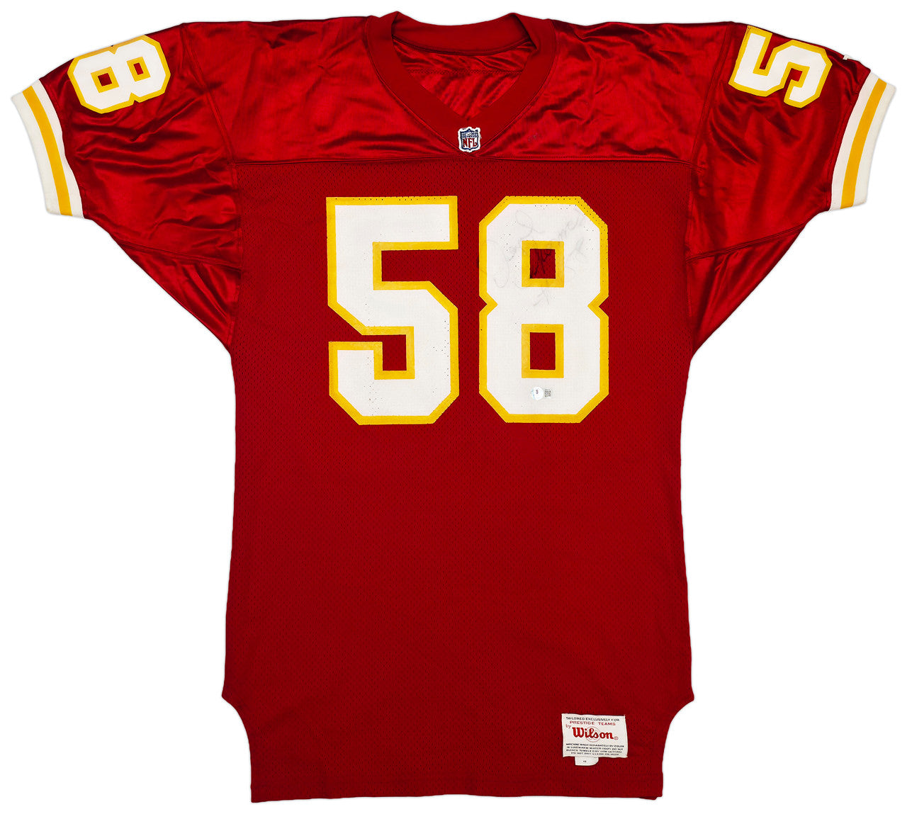 Kansas City Chiefs Derrick Thomas Autographed Red Wilson Jersey Size 44 Beckett BAS #AE85518