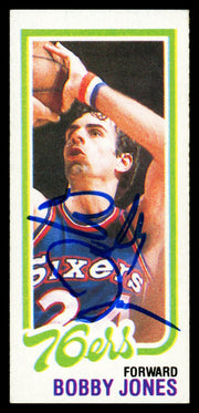 Bobby Jones Autographed 1980-81 Topps Card #183 Philadelphia 76ers SKU #259736