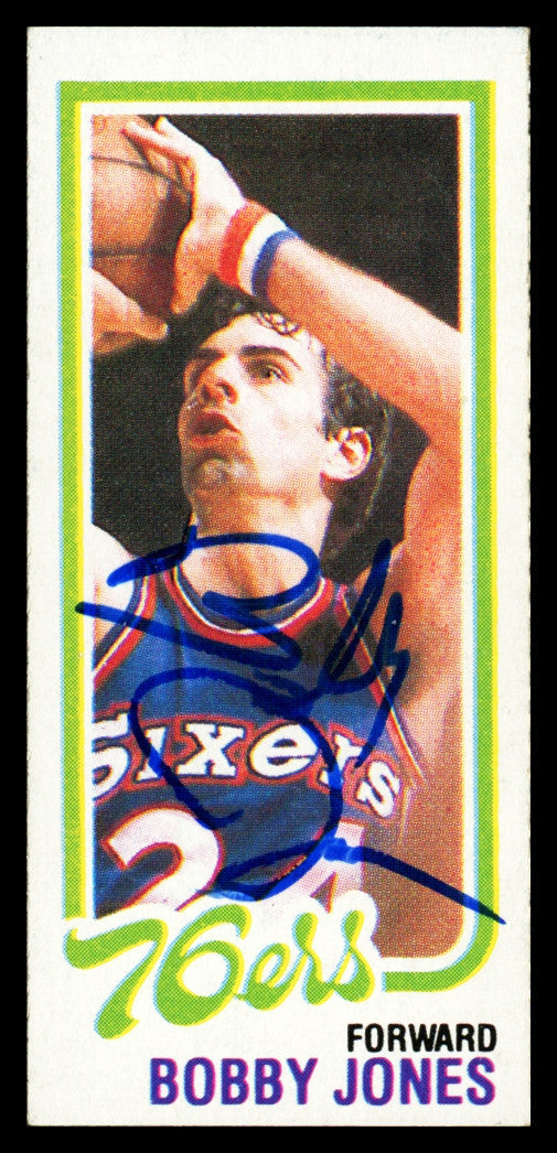 Bobby Jones Autographed 1980-81 Topps Card #183 Philadelphia 76ers SKU #259736