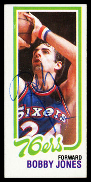 Bobby Jones Autographed 1980-81 Topps Card #183 Philadelphia 76ers SKU #259737