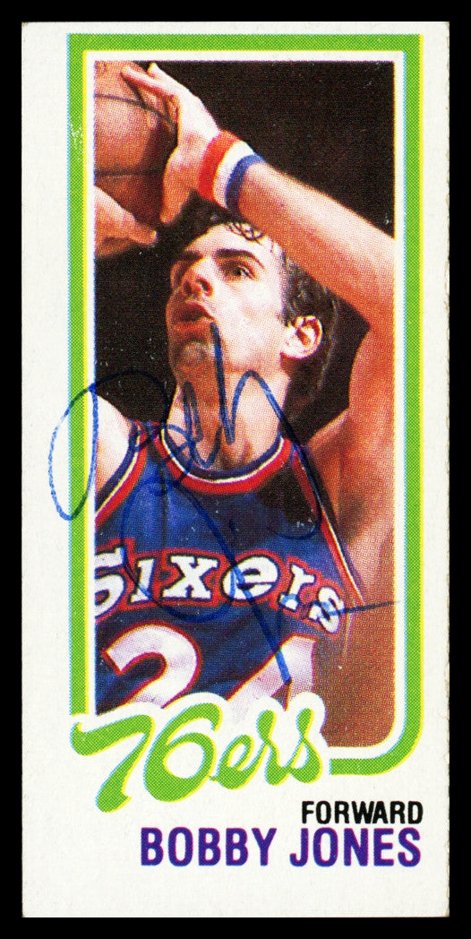 Bobby Jones Autographed 1980-81 Topps Card #183 Philadelphia 76ers SKU #259737