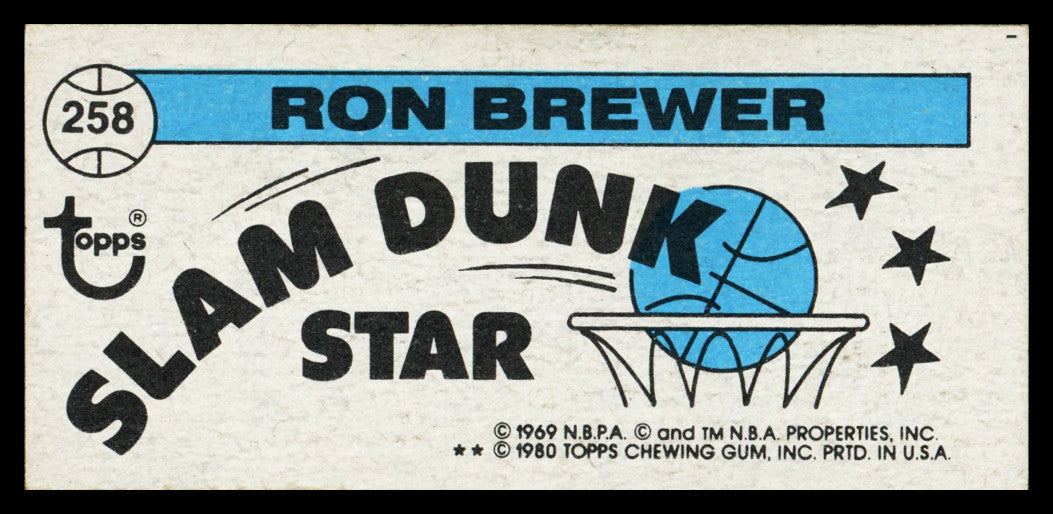 Ron Brewer Autographed 1980-81 Topps Card #258 Portland Trail Blazers SKU #259738