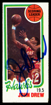 John Drew Autographed 1980-81 Topps Card #19 Atlanta Hawks SKU #259742