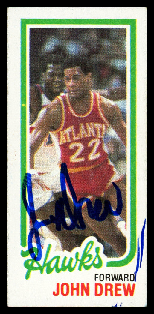 John Drew Autographed 1980-81 Topps Card #23 Atlanta Hawks SKU #259743
