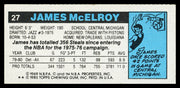 James McElroy Autographed 1980-81 Topps Card #27 Atlanta Hawks SKU #259748