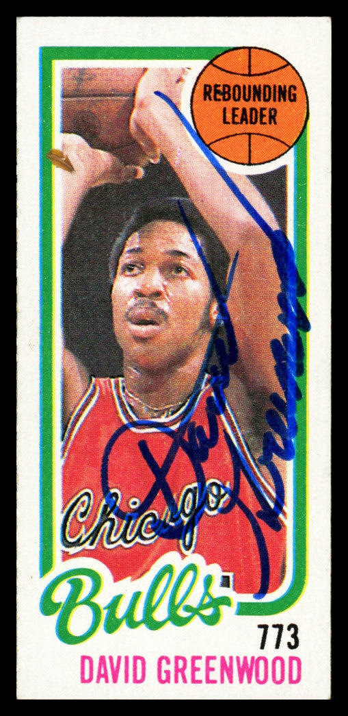 David Greenwood Autographed 1980-81 Topps Card #42 Chicago Bulls SKU #259752