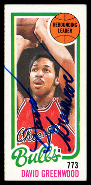 David Greenwood Autographed 1980-81 Topps Card #42 Chicago Bulls SKU #259754