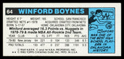Winford Boynes Autographed 1980-81 Topps Card #64 Dallas Mavericks SKU #259765