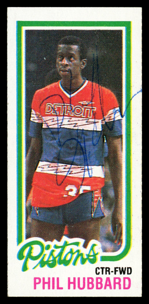 Phil Hubbard Autographed 1980-81 Topps Card #86 Detroit Pistons SKU #259775