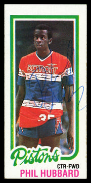 Phil Hubbard Autographed 1980-81 Topps Card #86 Detroit Pistons SKU #259776
