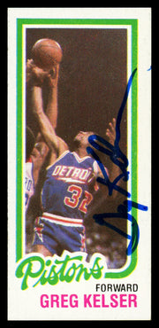 Greg Kelser Autographed 1980-81 Topps Card #87 Detroit Pistons SKU #259777