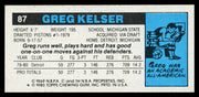 Greg Kelser Autographed 1980-81 Topps Card #87 Detroit Pistons SKU #259777