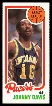 Johnny Davis Autographed 1980-81 Topps Card #114 Indiana Pacers SKU #259787