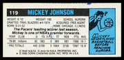 Mickey Johnson Autographed 1980-81 Topps Card #119 Indiana Pacers SKU #259789