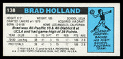 Brad Holland Autographed 1980-81 Topps Rookie Card #138 Los Angeles Lakers SKU #259809