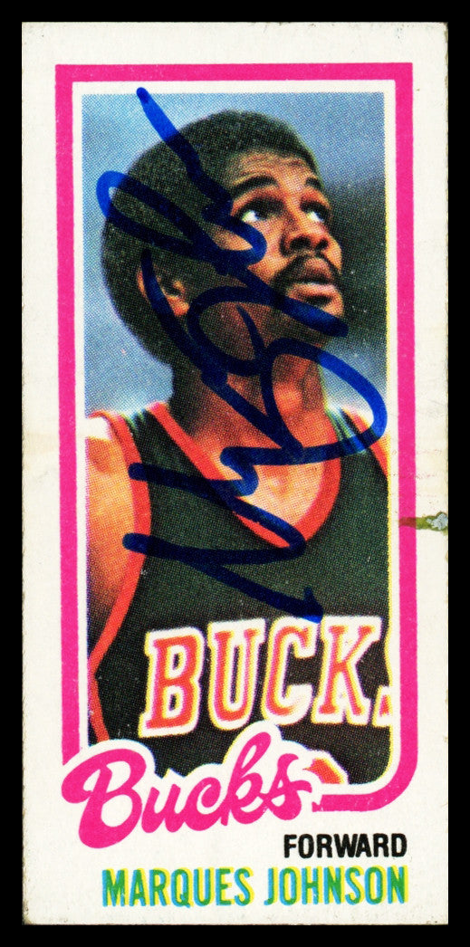 Marques Johnson Autographed 1980-81 Topps Card #149 Milwaukee Bucks SKU #259810