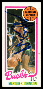 Marques Johnson Autographed 1980-81 Topps Card #143 Milwaukee Bucks SKU #259812
