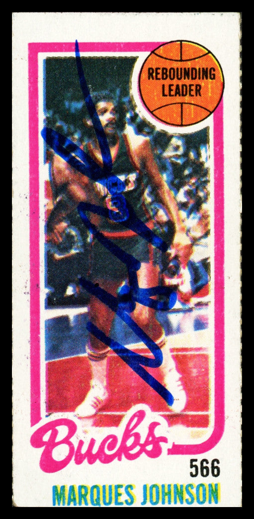 Marques Johnson Autographed 1980-81 Topps Card #144 Milwaukee Bucks SKU #259813