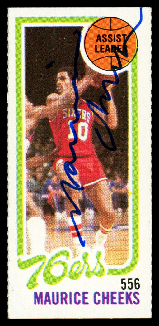 Maurice Cheeks Autographed 1980-81 Topps Card #176 Philadelphia 76ers SKU #259821