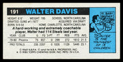 Walter Davis Autographed 1980-81 Topps Card #191 Phoenix Suns SKU #259829