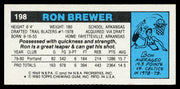 Ron Brewer Autographed 1980-81 Topps Card #198 Portland Trail Blazers SKU #259834