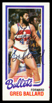 Greg Ballard Autographed 1980-81 Topps Card #245 Washington Bullets SKU #259836