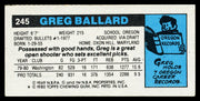 Greg Ballard Autographed 1980-81 Topps Card #245 Washington Bullets SKU #259837