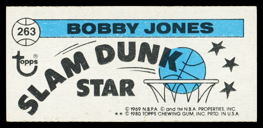 Bobby Jones Autographed 1980-81 Topps Card #263 Philadelphia 76ers SKU #259851