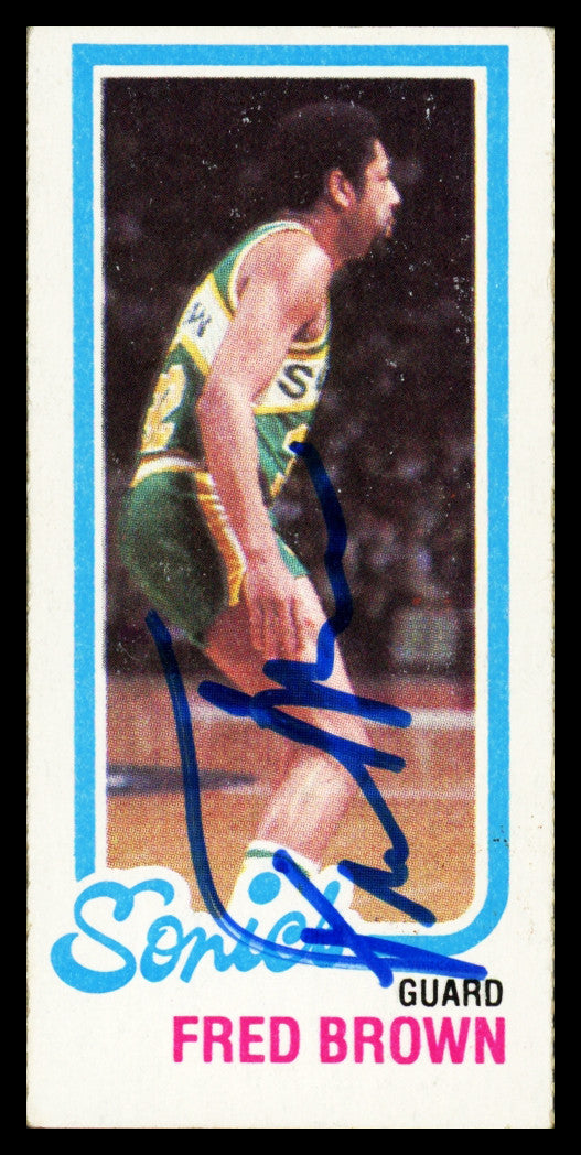 Fred Brown Autographed 1980-81 Topps Card #228 Seattle Supersonics SKU #259846