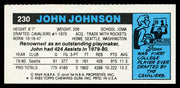 John Johnson Autographed 1980-81 Topps Card #230 Seattle Supersonics SKU #259847