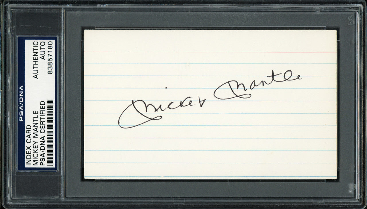 Mickey Mantle Autographed 3x5 Index Card New York Yankees PSA/DNA #83857180