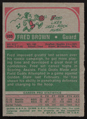 Downtown Fred Brown Autographed 1973-74 Topps Rookie Card #103 Seattle Supersonics SKU #260111