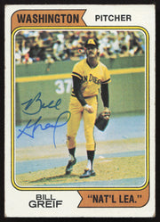 Bill Greif Autographed 1974 Topps Error Card #102 Washington NL SKU #260117
