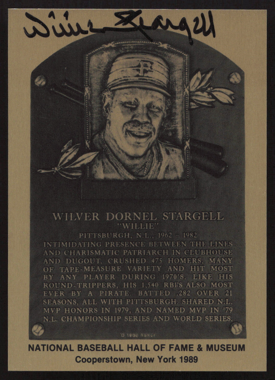 Willie Stargell Autographed 1989 HOF Metallic Plaque Card Pittsburgh Pirates SKU #260127
