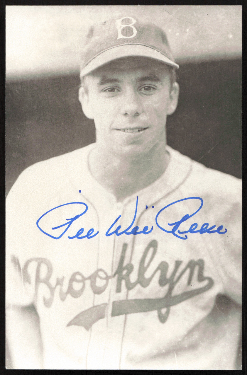 Pee Wee Reese Autographed 3.5x5.5 Postcard Brooklyn Dodgers SKU #260134
