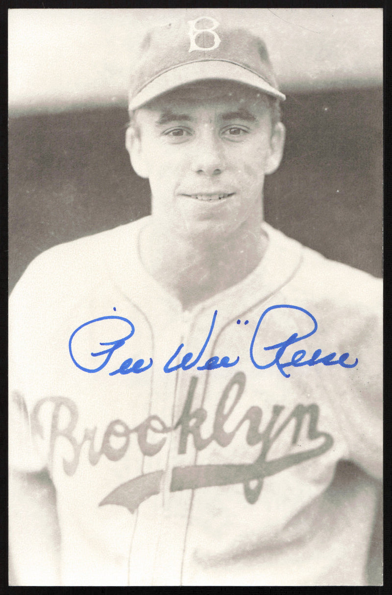 Pee Wee Reese Autographed 3.5x5.5 Postcard Brooklyn Dodgers SKU #260135