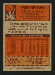 Downtown Fred Brown Autographed 1978-79 Topps Card #59 Seattle Supersonics Stock #260138