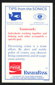 Downtown Fred Brown Autographed 1979-80 Police Card #13 Seattle Supersonics Stock #260140