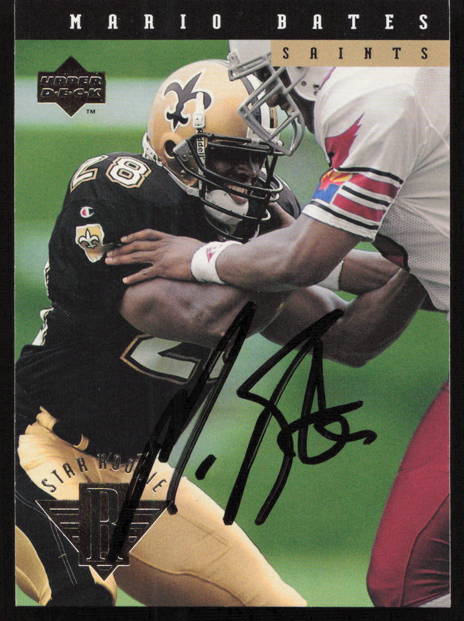 Mario Bates Autographed 1994 Upper Deck Rookie Card #24 New Orleans Saints SKU #260197