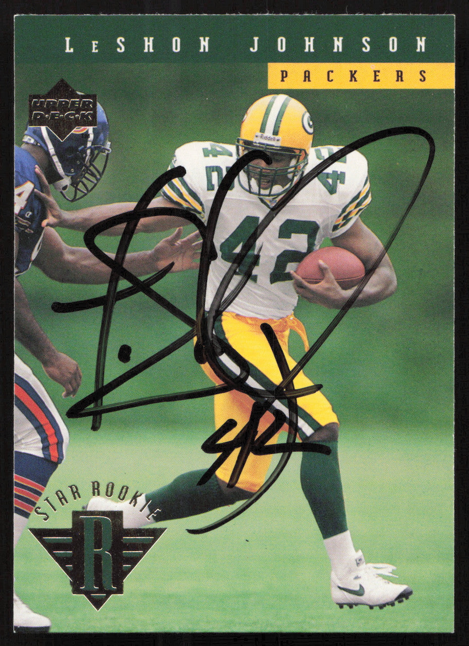 Leshon Johnson Autographed 1994 Upper Deck Rookie Card #15 Green Bay Packers SKU #260204