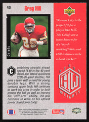 Greg Hill Autographed 1994 Upper Deck Rookie Card #40 Kansas City Chiefs SKU #260207