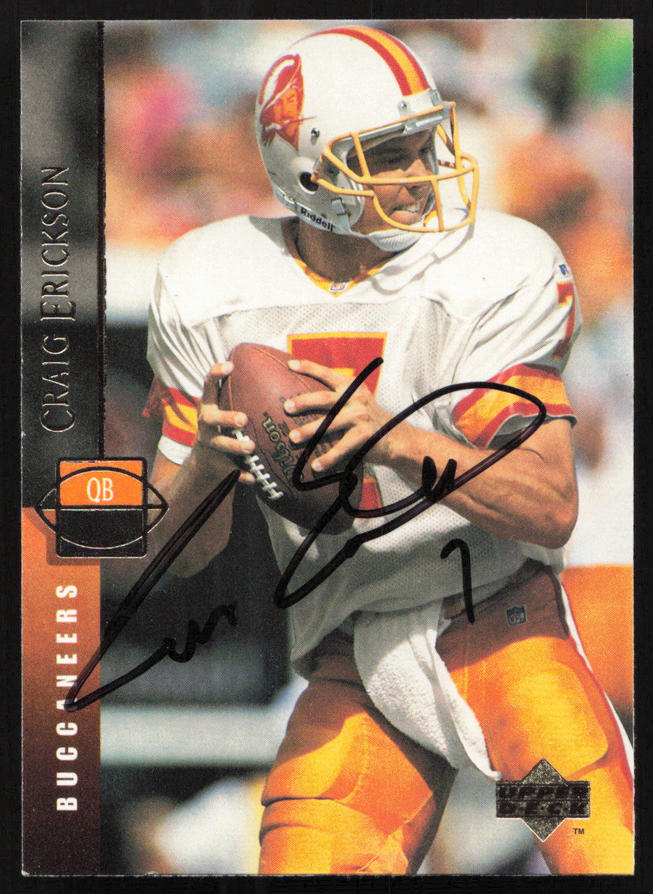 Craig Erickson Autographed 1994 Upper Deck Card #297 Tampa Bay Buccaneers SKU #260208