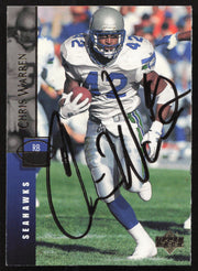 Chris Warren Autographed 1994 Upper Deck Card #146 Seattle Seahawks SKU #260218